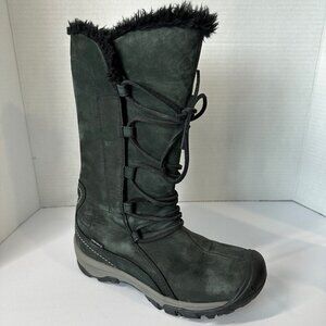 Keen Boots Womens 6.5 Black/Gray Tall Waterproof Insulated Suede Leather